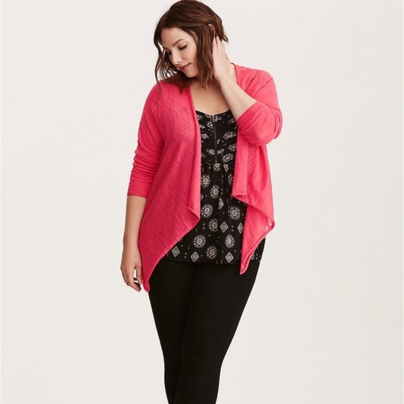 Nwt Torrid Pink Lightweight Slub Drape 